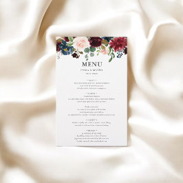 Menu för den blå Blommigten Bröllop i den blå burg