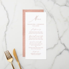 Menu för den moderna Ro-Guld-calligrafin Bröllop Meny