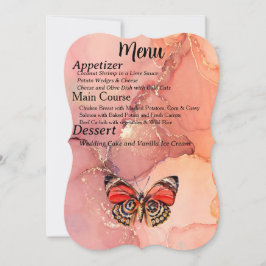 Menu for Fall Wedding Event w Träd & Butterflies Meddelande