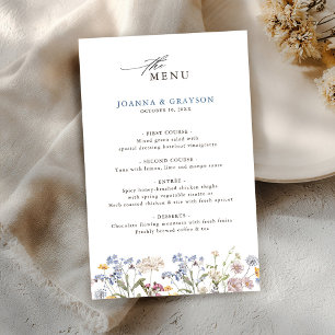 Menu för färgämnet Vår Wildblomme Meadow Bröllop