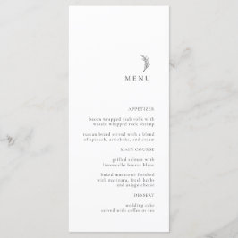 Menu för Modern Black and White Olive Gren Bröllop Meny