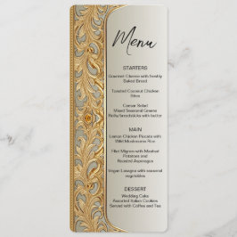 Menu för Modern Guld Ornate Bröllop Meny