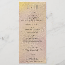 Menu för Modern Metallic Foil Bröllop Möhippa Meny