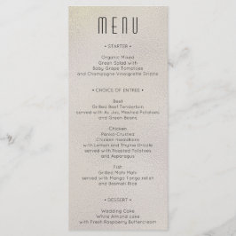 Menu för Modern Metallic Foil Bröllop Möhippa Meny