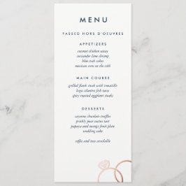 Menu för Modern Ro Guld Ringar Personligt bröllp Meny