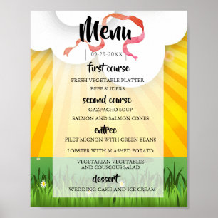 Menu för Modern Rustival festival Wedfest Bröllop Poster