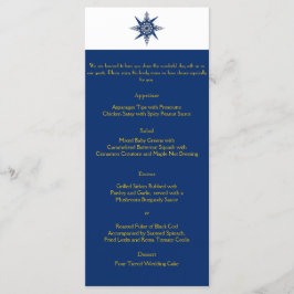 Menu för Nautical Compass Navy Gult Bröllop Meny