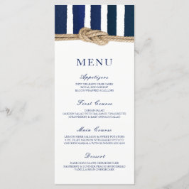 Menu för Nautical Knot Navy Rand Bröllop Meny