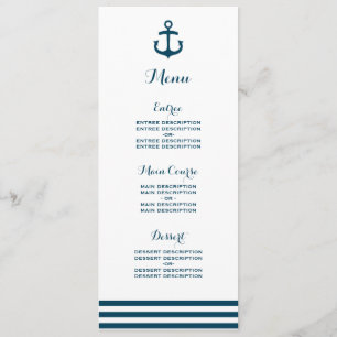 Menu för Nautisk flotta Bröllop Meny