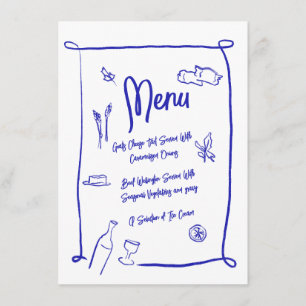 Menu för Party i den italienska Hand plockade-skri Meny