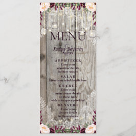 Menu för Rustic Snöre Burk Wood & String Ljus Bröl Meny