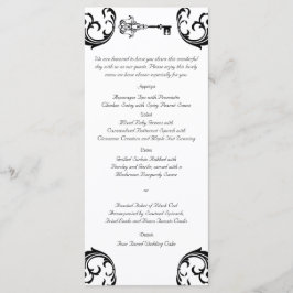 Menu för Svarta och vita Nyckel Bröllop Meny