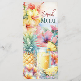 Menu för Tropical Drink-sommartorkning Meny