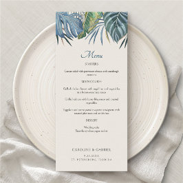 Menu för Tropiska Beach Handflatan Bröllop