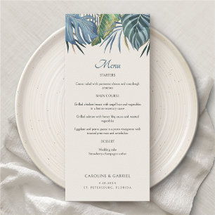 Menu för Tropiska Beach Handflatan Bröllop