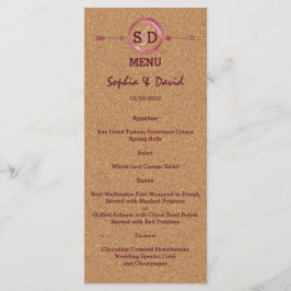 Menu för Vineyard Kork Stains Red Vin Bröllop Meny
