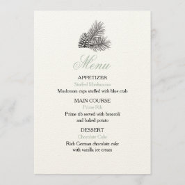 Menu gräs Träd Bröllop Meny