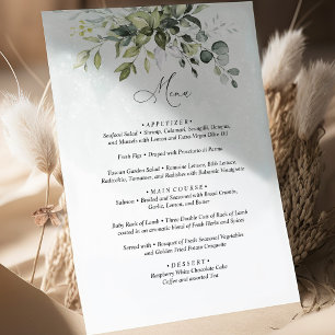Menu Greenery Minimalist Bröllop Tilläggskort