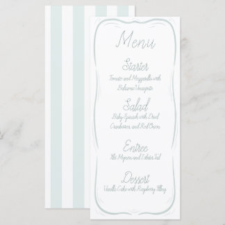 Menu hand plockade Gräns stripe Bröllop Meny