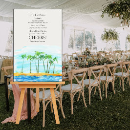 Menu handflatan Träd och Beach Wedding Drinks