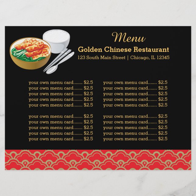 Menu Kinesisk restaurang (Framsida)