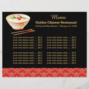 Menu Kinesisk restaurang