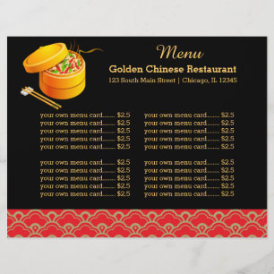 Menu Kinesisk restaurang