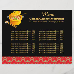Menu Kinesisk restaurang