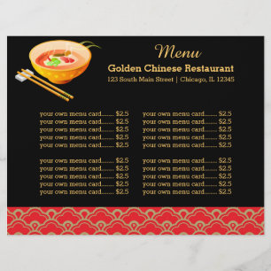 Menu Kinesisk restaurang