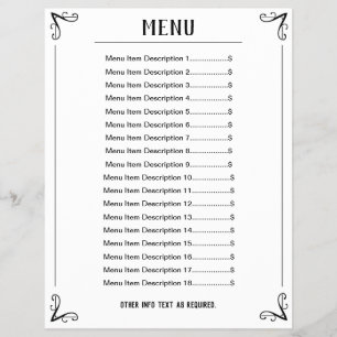 Menu Lakan med redigerbara listor Reklamblad