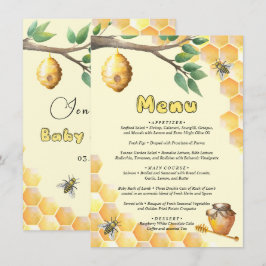 Menu Little Bee Baby Shower Tilläggskort