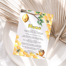 Menu Little Bee Baby Shower Tilläggskort