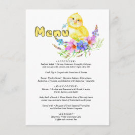 Menu Little Chick Baby Shower Tilläggskort