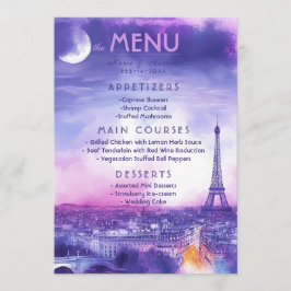 Menu + lovely text Amour Éternel  Meny