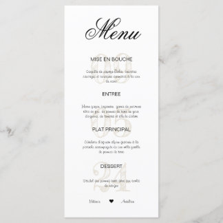 Menu mariage  meny