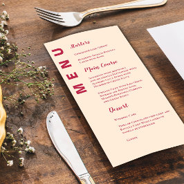 Menu med minimalistisk Contemporary Elegant bröllo Meny