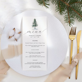 Menu med minimalistisk Rustic Gräs Träd Bröllop Meny