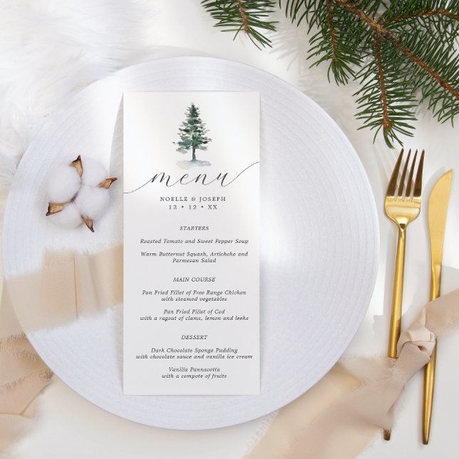 Menu med minimalistisk Rustic Gräs Träd Bröllop Meny (Skapare uppladdad)