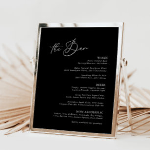Menu med Modern minimalist Black Bröllop Pub