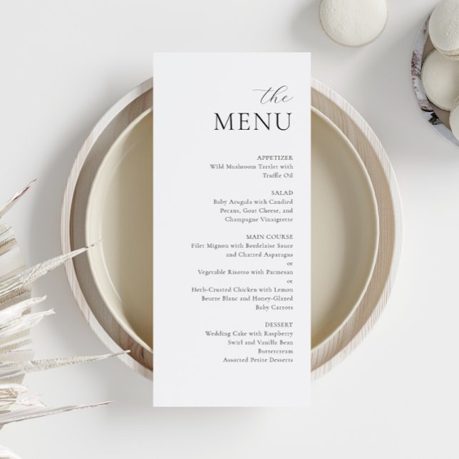 Menu med Modern Minimalist Black White Elegant brö Meny (Skapare uppladdad)
