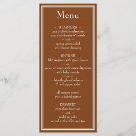 Menu med Modern minimalist Brown Bröllop Meny