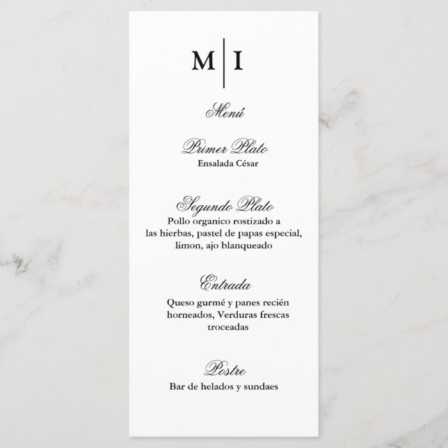 Menu minimalista para cualquier evento meny (Framsida)