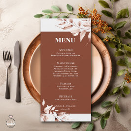 Menu Modern Terracotta Sketched Leafy