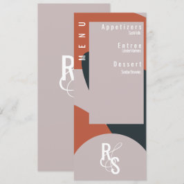 Menu Planner Terracotta Blue Organic Bröllop Inbjudningar