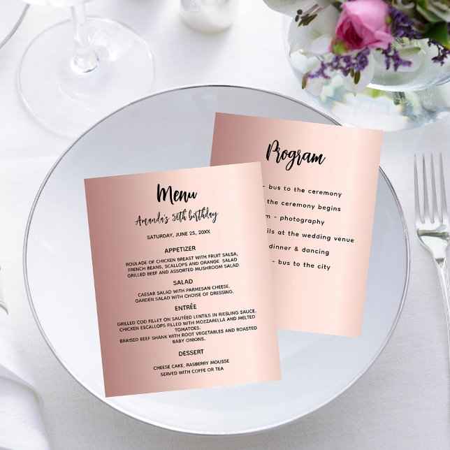 Menu-programmet ro guld födelsedagsfest (Skapare uppladdad)