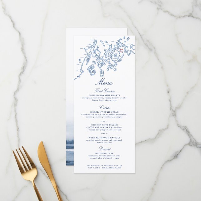 Menu - Pub Harbour Maine Penobscot Bay Karta Meny (Fram/Back In Situ)