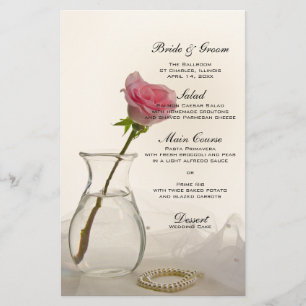 Menu rosa ros och White Pearls Bröllop