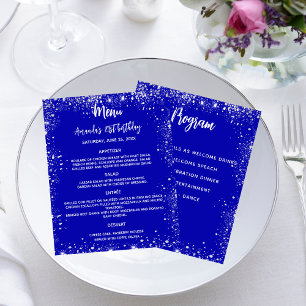 Menu-royalet blåvit glitter