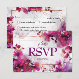Menu sång begär Fuchsia Enchantment: Watercolor OSA Kort