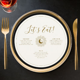 Menu sol och Måne, tidslös runt Bröllop Meny